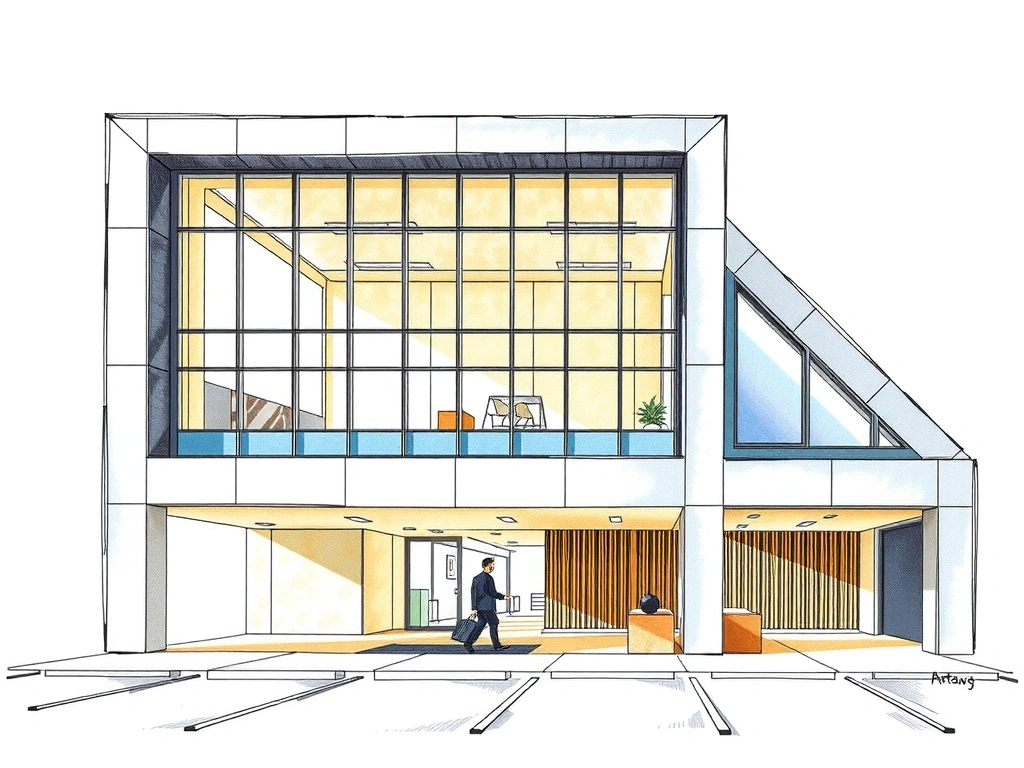 Szkic architektoniczny siedziby Luxury Star w Warszawie